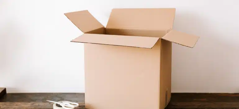 a cardboard box you will use to pack your essentials box when moving to York 