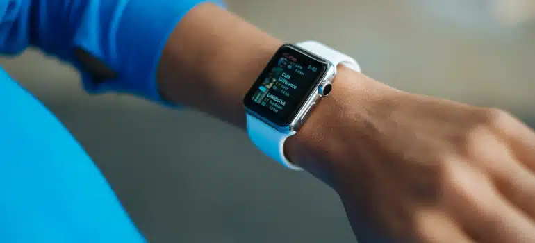 a smartwatch on a hand