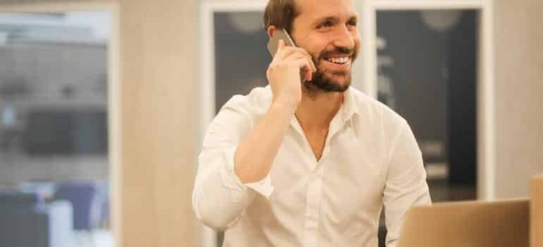 A person talking on the phone